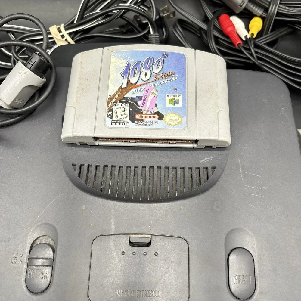 Nintendo 64 N64 Bundle - 1080 Snowboarding Game, 3 Controllers, TremorPak Tested